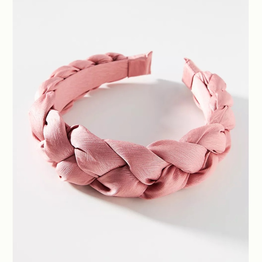 Anthropologie Puffy Braided Satin Headband
